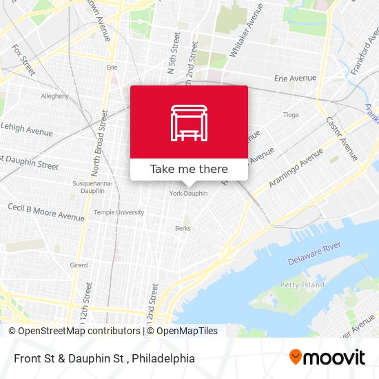 Front St & Dauphin St map