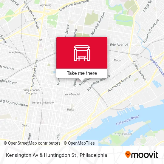 Kensington Av & Huntingdon St map