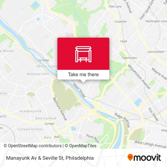 Manayunk Av & Seville St map