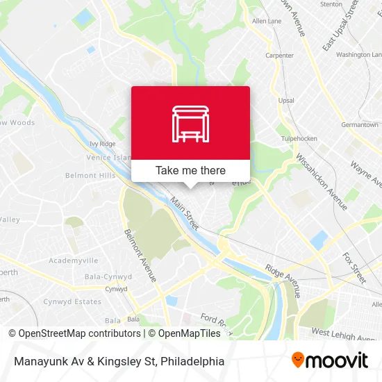 Manayunk Av & Kingsley St map