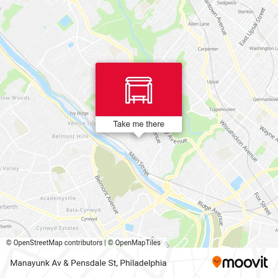 Manayunk Av & Pensdale St map