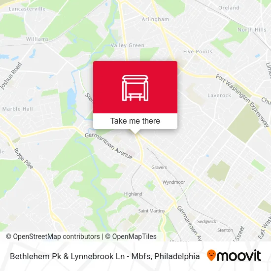 Bethlehem Pk & Lynnebrook Ln - Mbfs map