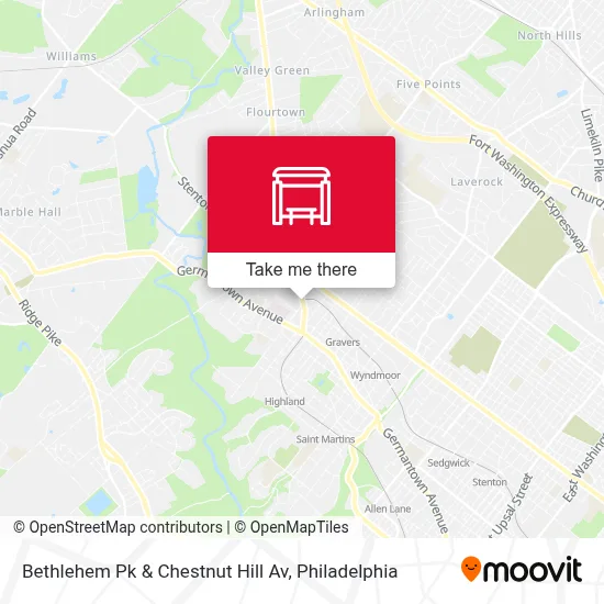 Bethlehem Pk & Chestnut Hill Av map