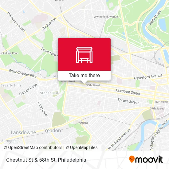 Chestnut St & 58th St map