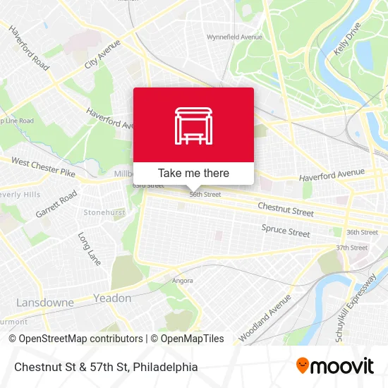 Chestnut St & 57th St map