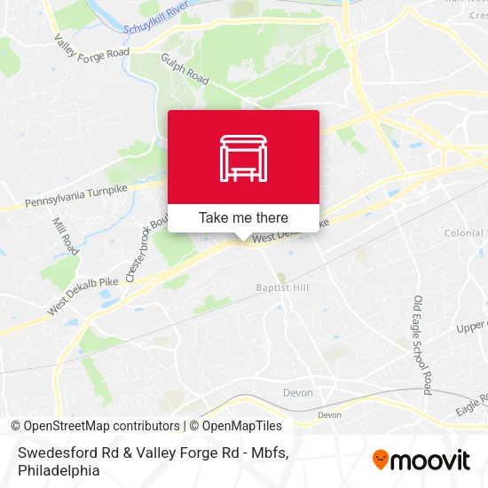 Swedesford Rd & Valley Forge Rd - Mbfs map