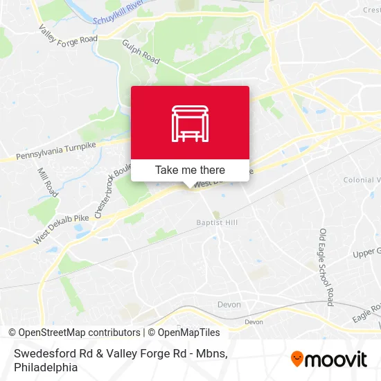 Swedesford Rd & Valley Forge Rd - Mbns map