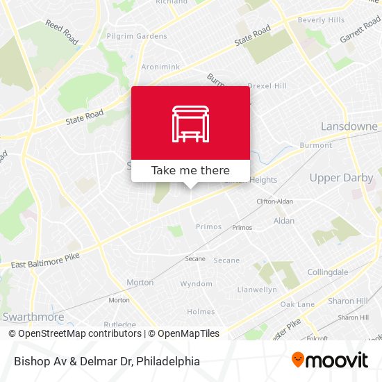 Bishop Av & Delmar Dr map
