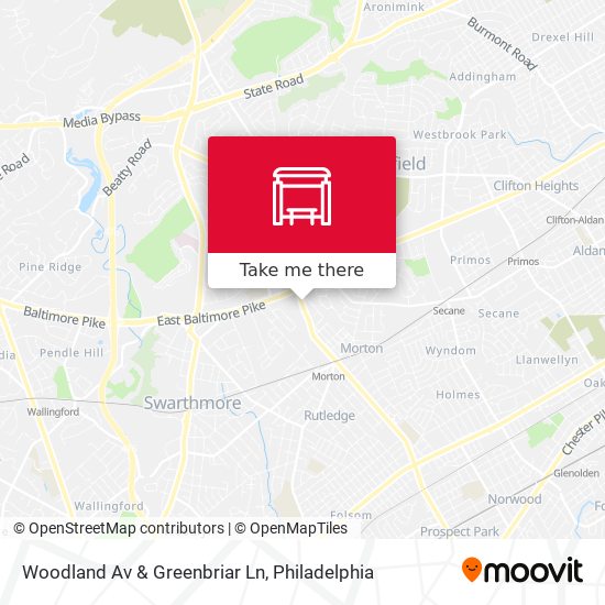 Mapa de Woodland Av & Greenbriar Ln