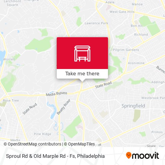Mapa de Sproul Rd & Old Marple Rd - Fs