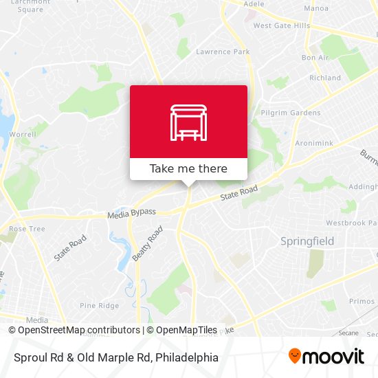 Sproul Rd & Old Marple Rd map