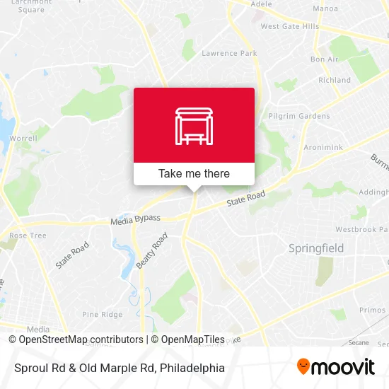 Mapa de Sproul Rd & Old Marple Rd