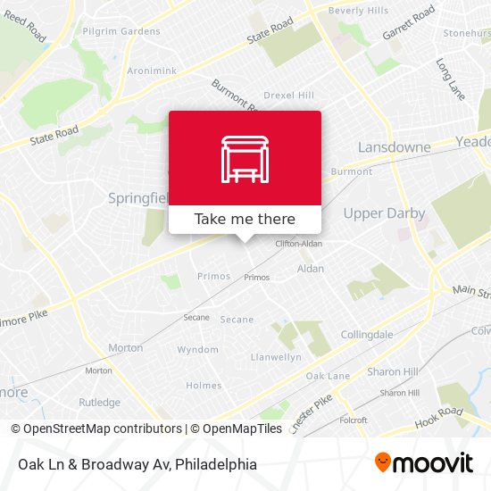 Oak Ln & Broadway Av map