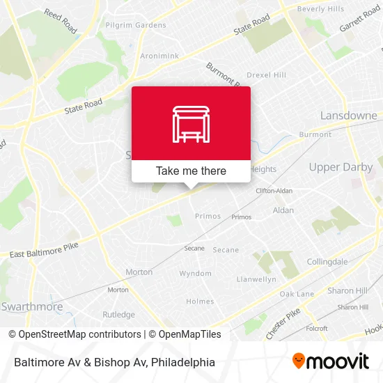 Baltimore Av & Bishop Av map