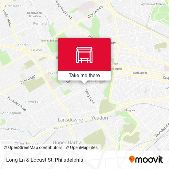 Long Ln & Locust St map