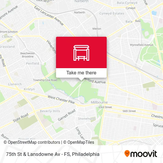 75th St & Lansdowne Av - FS map