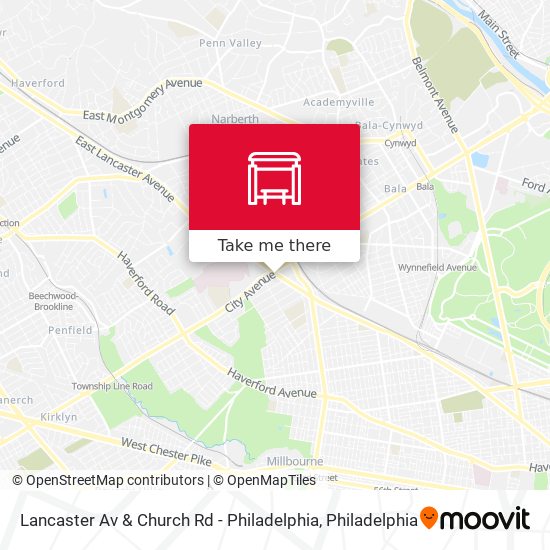 Lancaster Av & Church Rd - Philadelphia map