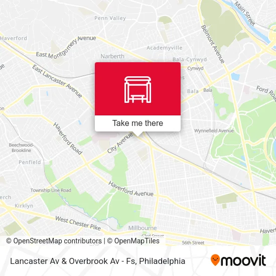 Lancaster Av & Overbrook Av - Fs map