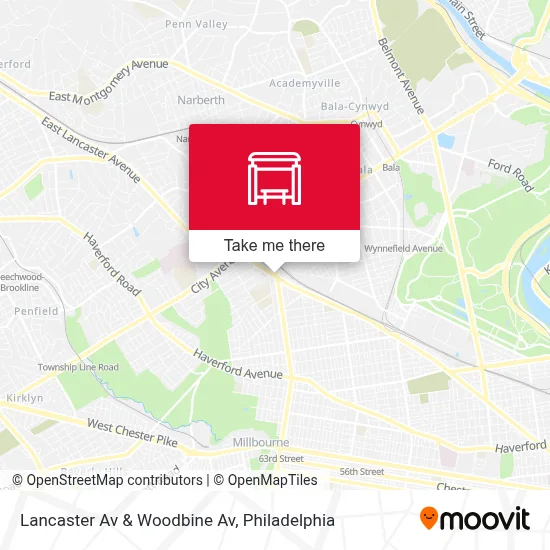 Lancaster Av & Woodbine Av map