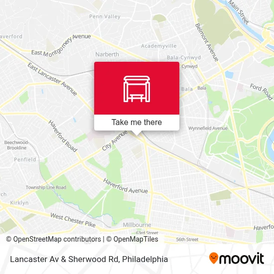 Lancaster Av & Sherwood Rd map