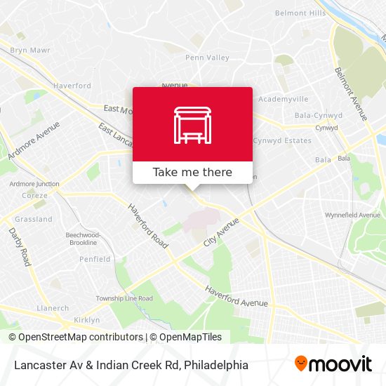 Lancaster Av & Indian Creek Rd map