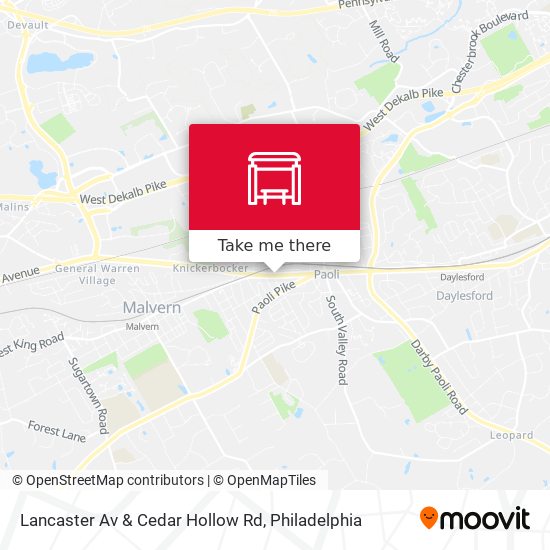 Lancaster Av & Cedar Hollow Rd map