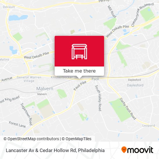 Lancaster Av & Cedar Hollow Rd map