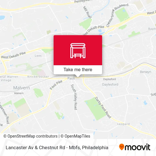 Lancaster Av & Chestnut Rd - Mbfs map