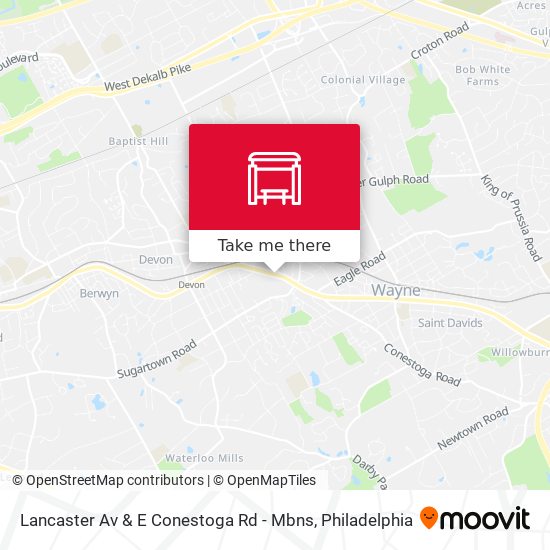 Lancaster Av & E Conestoga Rd - Mbns map
