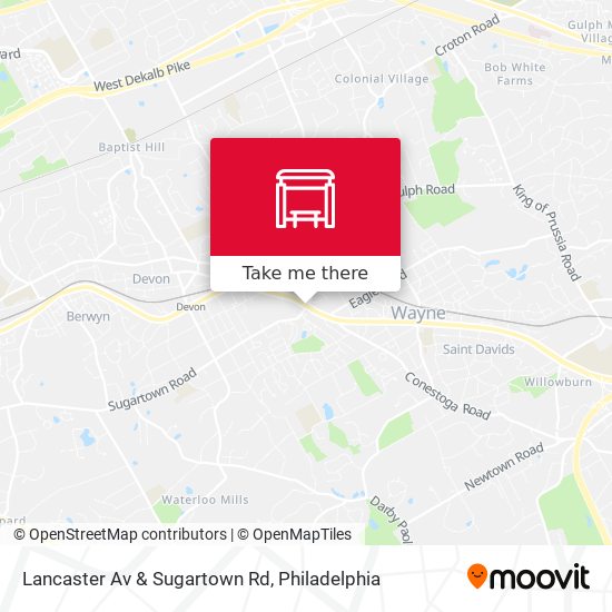 Lancaster Av & Sugartown Rd map