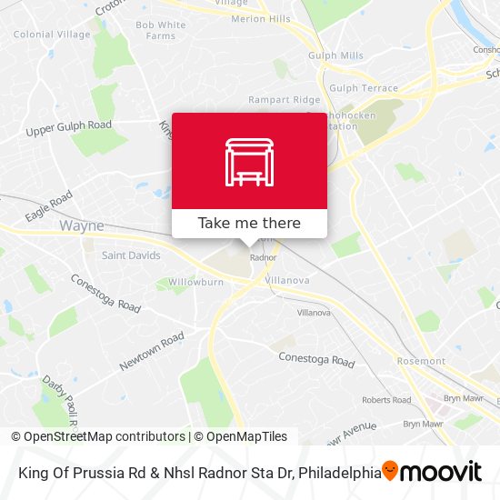 King Of Prussia Rd & Nhsl Radnor Sta Dr map