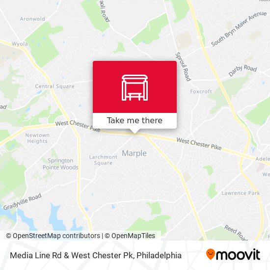 Media Line Rd & West Chester Pk map