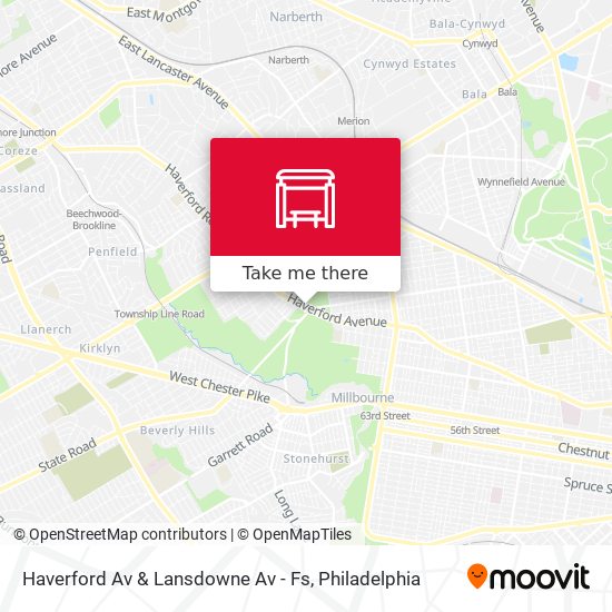 Haverford Av & Lansdowne Av - Fs map