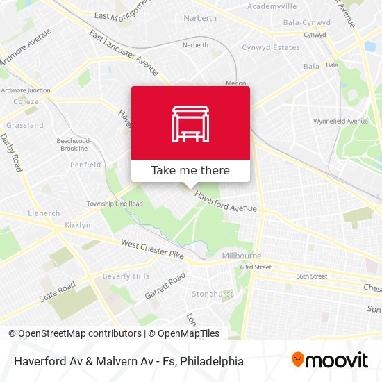 Haverford Av & Malvern Av - Fs map