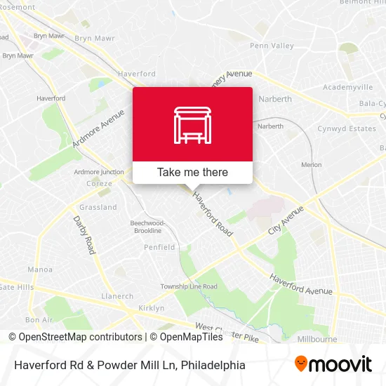 Haverford Rd & Powder Mill Ln map