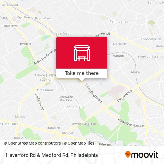 Haverford Rd & Medford Rd map