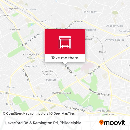 Haverford Rd & Remington Rd map