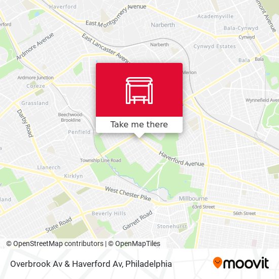 Overbrook Av & Haverford Av map