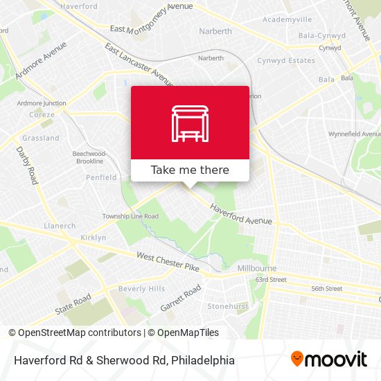 Haverford Rd & Sherwood Rd map