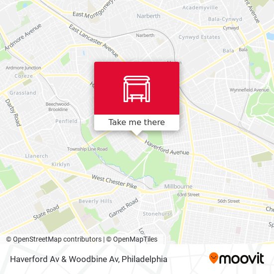 Haverford Av & Woodbine Av map