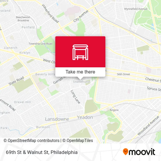 69th St & Walnut St map