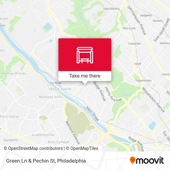 Green Ln & Pechin St map