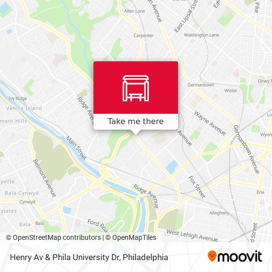 Mapa de Henry Av & Phila University Dr