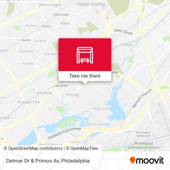 Delmar Dr & Primos Av map