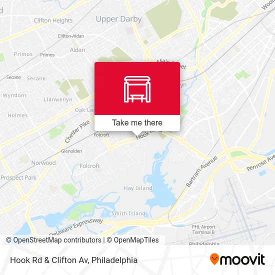 Hook Rd & Clifton Av map