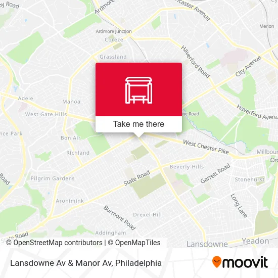 Lansdowne Av & Manor Av map