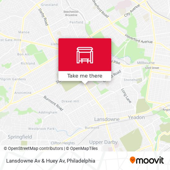 Lansdowne Av & Huey Av map
