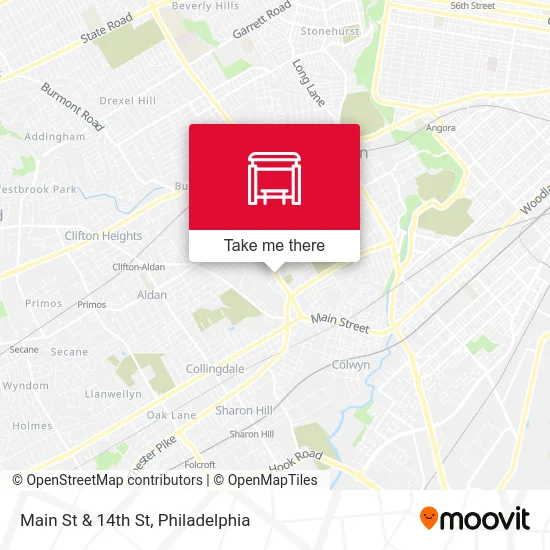 Main St & 14th St map