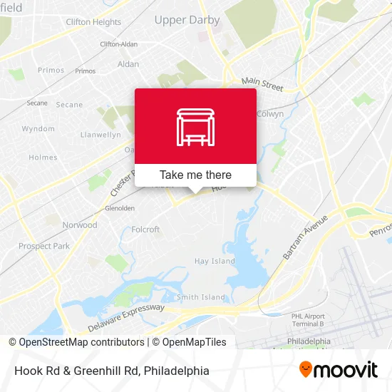 Hook Rd & Greenhill Rd map