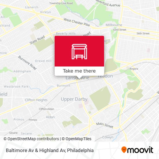 Baltimore Av & Highland Av map